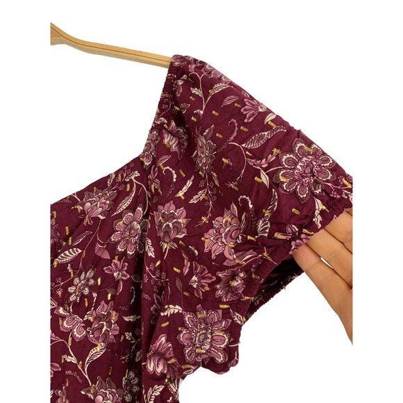 Womens Lane Bryant Peasant Dress Size 18 Off Shoulder Midi Length A-line 6850 - Picture 11 of 15